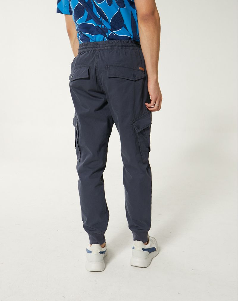 Pantalon Jogger Cargo Hombre Gabardina Elastizada Bolsillos