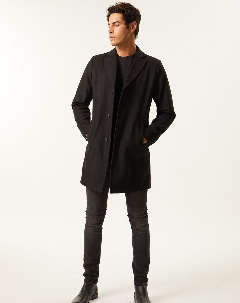 Sobretodo negro hombre top
